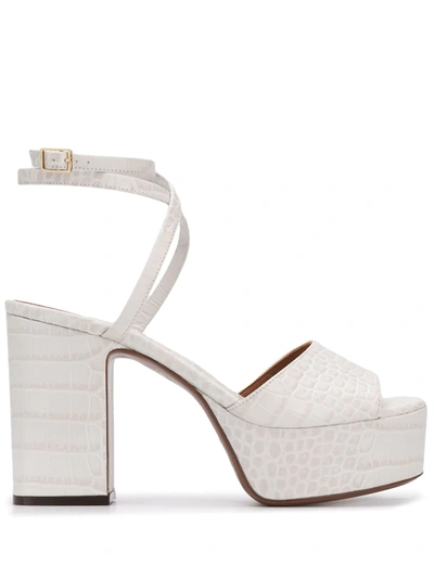 L'autre Chose Block Heeled Sandals In White