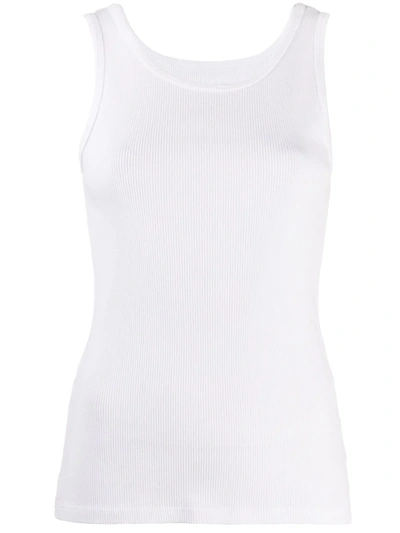 Nili Lotan Coana Ribbed Tank Top In White