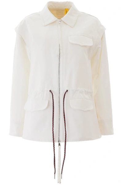 Moncler Genius X 2 1952 Clover Drawstring Shirt Jacket In White