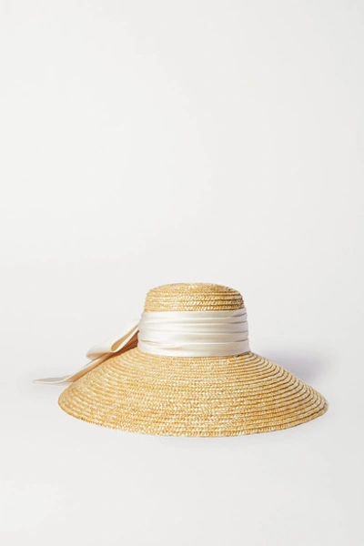 Eugenia Kim Mirabel Oversized Satin-trimmed Straw Hat In Neutral