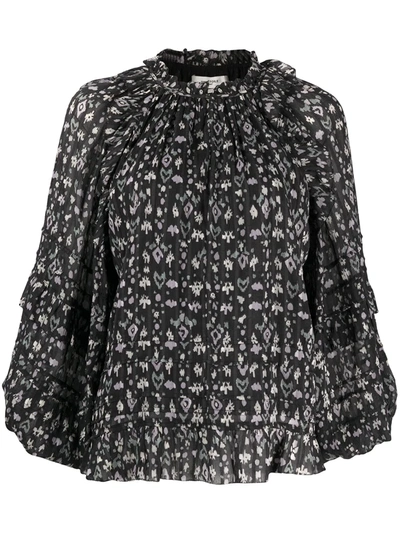 Isabel Marant Étoile Abstract-print Balloon Sleeves Blouse In Blue