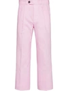 Prada Cropped Straight-leg Jeans In Pink