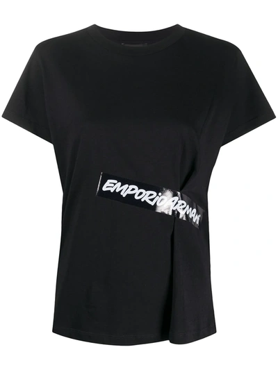 Emporio Armani Logo-tape T-shirt In Black