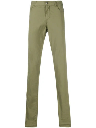 Canali Stretch Fit Chinos In Green