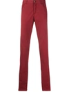 Canali Slim Fit Chinos In Red