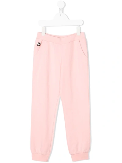 Philipp Plein Junior Kids' Logo Track Trousers In Pink