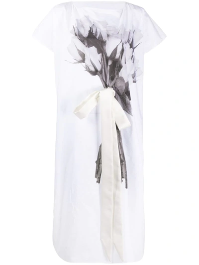 Mm6 Maison Margiela Bouquet Print Dress In White