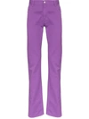 Raf Simons Patch Detail Slim-fit Jeans In Purple