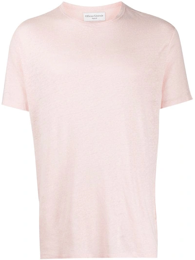Officine Generale Short Sleeve Layered T-shirt In Pink