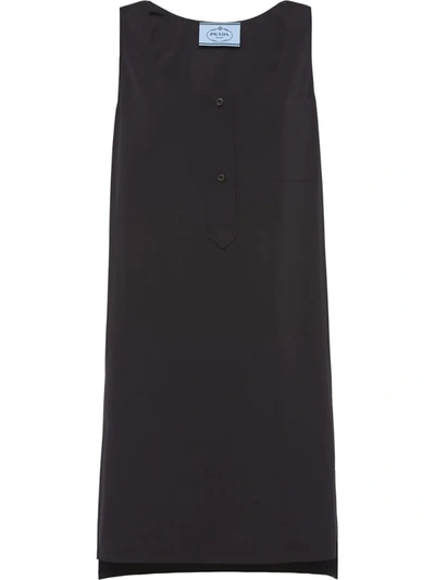 Prada Stepped-hem Tank Dress In Black