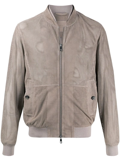Desa 1972 Perforated Bomber Jacket In Brown