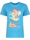 Alberta Ferretti Love Me Starlight Virgo Printed Organic Cotton-jersey T-shirt In Light Blue