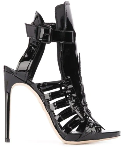 Dsquared2 Twins Braid High-heel Sandals In Black