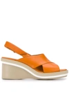 Camper Kyra 75mm Sandals In Medium Orange Leather