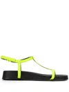 Camper Atonika Strappy Sandals In Neon Yellow Leather