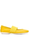 Camper Women's Right Nina Mary Jane Moccasins Women's Shoes In Medium Yellow Leather