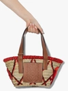 Loewe Bird-embroidered Small Basket Bag In Neutrals