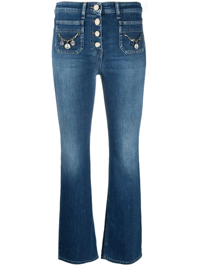 Elisabetta Franchi Blue Buttons Stretch Cotton Jeans
