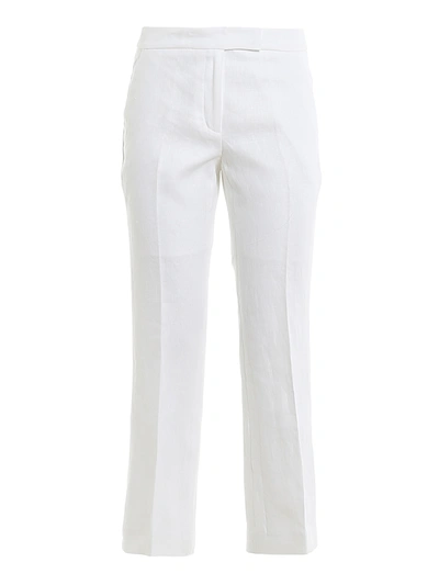 Michael Kors Bootcut Linen Pants In White