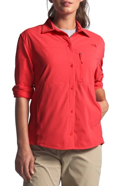 The North Face Outdoor Trail Long Sleeve Shirt In Cayenne Red