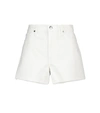 Frame Le Simone Fray Hem Denim Cutoff Shorts In Rumpled Blanc
