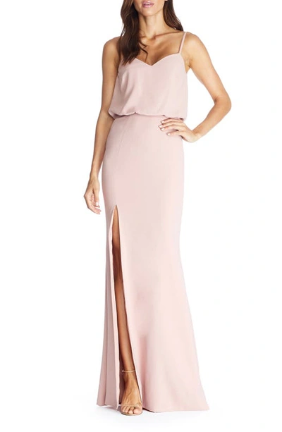 Dress The Population Gracelyn Blouson Jersey Gown In Blush | ModeSens