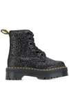 Dr. Martens' Molly Glitter Boots In Black
