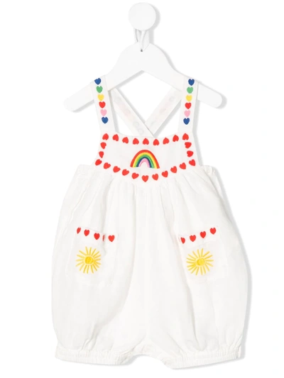 Stella Mccartney Babies' Rainbow And Heart Embroidered Shorties In White