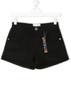 Alberta Ferretti Kids' Logo Tag Shorts In Black