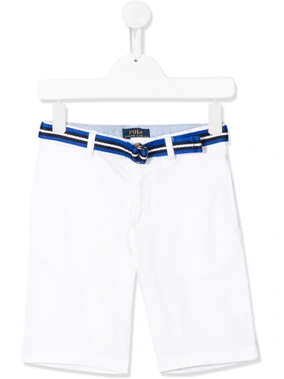 Ralph Lauren Kids' Belted Bermuda Shorts In White