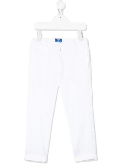 Fay Kids' Mid-rise Straight Leg Jeans In White