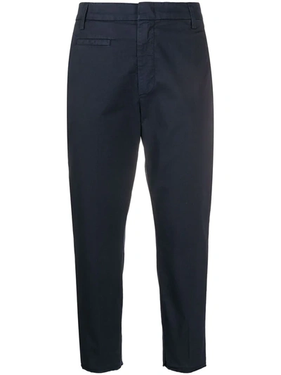 Dondup Cropped Fitted Trousers In Blue