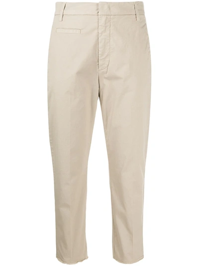 Dondup Cropped Fitted Trousers In Neutrals