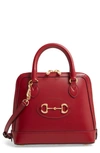 Gucci Small 1955 Horsebit Leather Satchel In New Cherry Red
