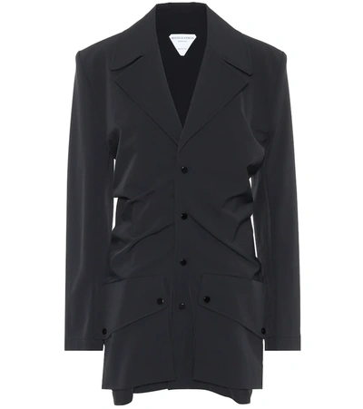 Bottega Veneta Light Technical Gabardine Silk-blend Jacket In Black