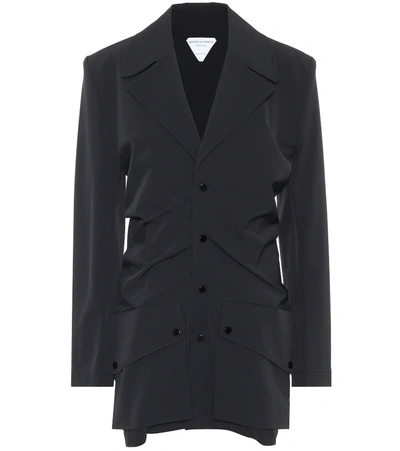 Bottega Veneta Light Technical Gabardine Silk-blend Jacket In Nero