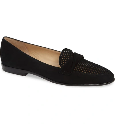Amalfi By Rangoni Osimo X Perforated Loafer In Black Suede
