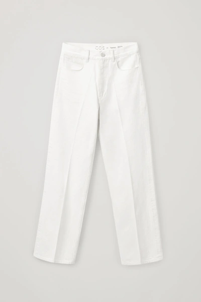 Cos High-waisted Organic Cotton Straight Jeans In White