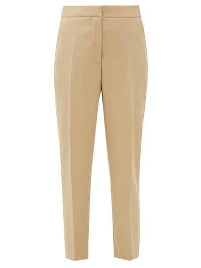 Burberry Hanover Wool Cropped Trousers In Honey