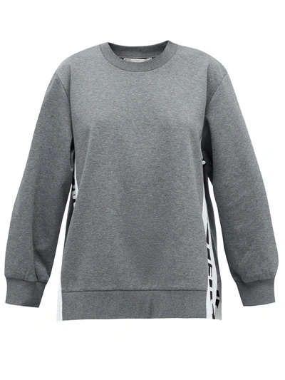 Stella Mccartney Logo-jacquard Cotton Sweatshirt In Grey