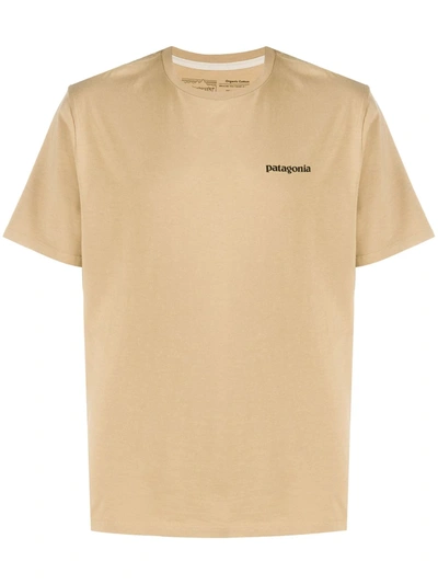 Patagonia Logo-print Cotton T-shirt In Neutrals