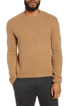 Vince Men's Crewneck Long-sleeve Lofty Cashmere Sweater In Camel