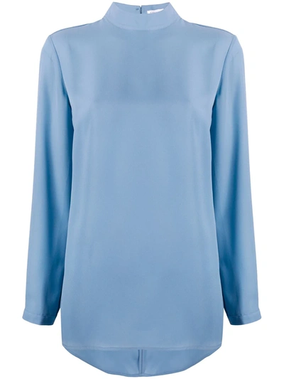 Filippa K Macy Mock Neck Blouse In Blue