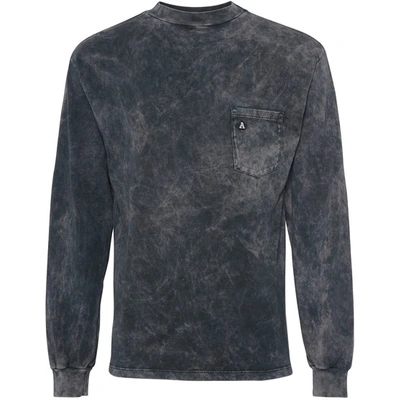 Aries Acid Wash Long Sleeve T-shirt In Black