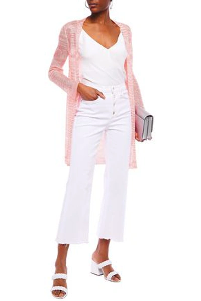Missoni Sequin-embellished Crochet-knit Cardigan In Coral
