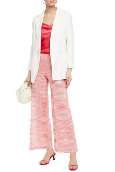 Missoni Sequin-embellished Knitted Wide-leg Trousers In Pink