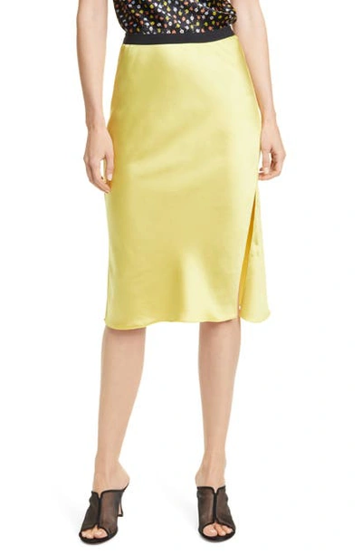 Atm Anthony Thomas Melillo Satin Pull-on Skirt In Canary