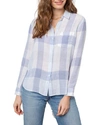 Rails Charli Button-front Check Shirt In Sky Blue Check