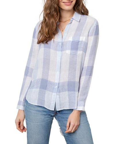 Rails Charli Button-front Check Shirt In Sky Blue Check