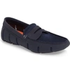 Robert Graham Penny Loafer In Navy/navy